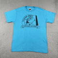 Vintage FOTL Best Medium Blue Shirt Soccer Odyssey 2001 Birdseye View Emu Farm