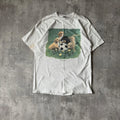 TSF Sportswear Soccer Game Puppy Graphic T-Shirt White Vintage Style Mens S
