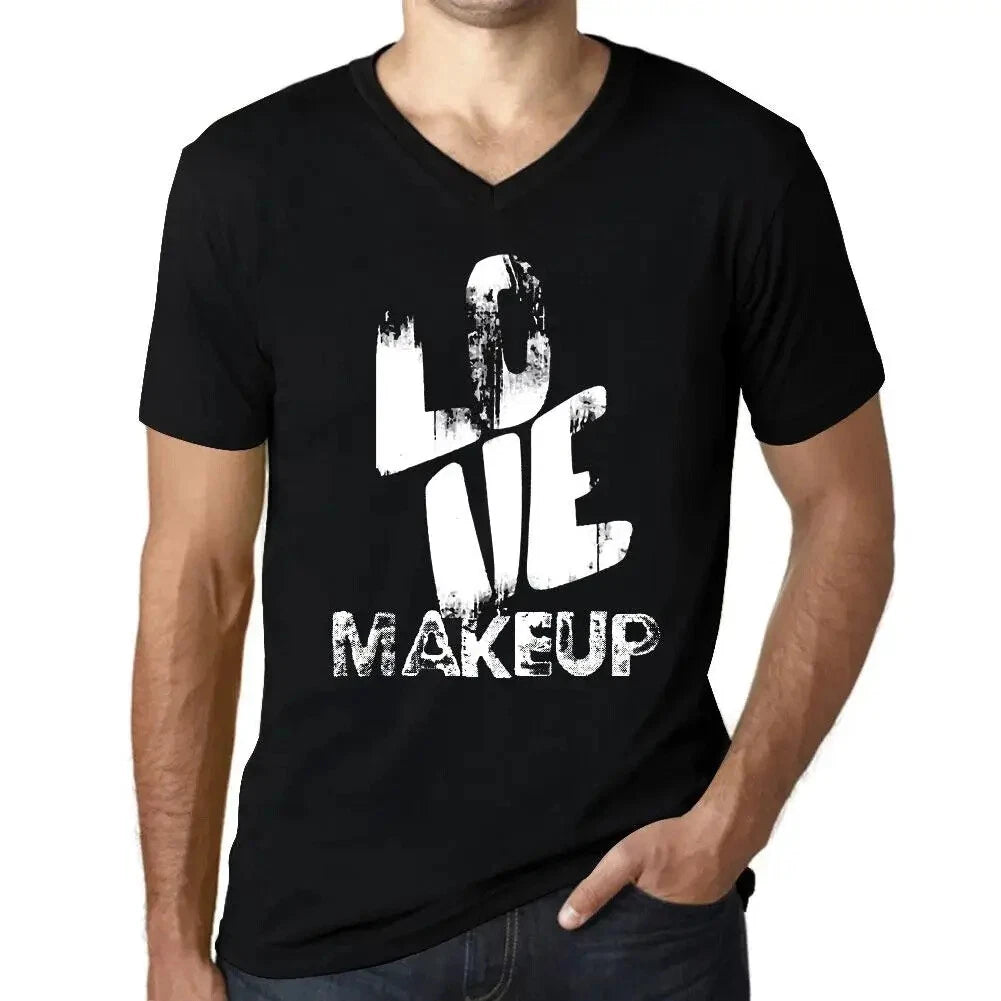 Men's Graphic T-Shirt V Neck Love Makeup Eco-Friendly Limited Edition