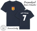 Scotland Flag T-Shirt 2026 Personalised Name & No Adult Kids Baby, Football Euro