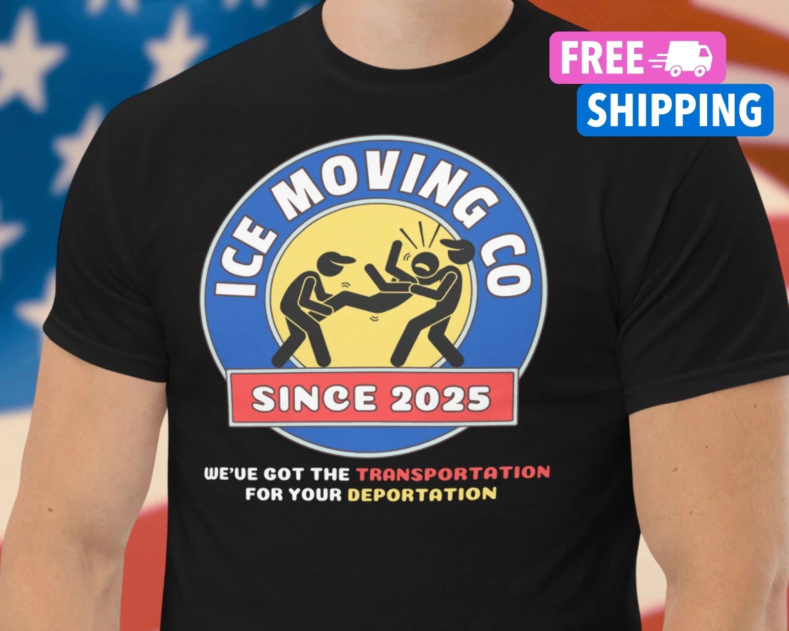 Funny ICE Parody Shirt 2025, Immigration Humor Graphic T-Shirt Unisex Reprint