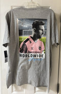 Messi #10 Graphic T Shirt Men’s XL Gray Soccer Fan Tee Worldwide Legend Print