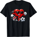 Valentine Soccer Heart Drip Sport Love Valentines Day Boys T-Shirt Sizes XS–XL