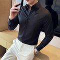 Men Social Shirt Long Sleeve Shirts For Men Business Formal Wear Slim Fit Shirts