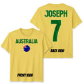 Personalised Australia Unisex T Shirt Name And Number Modern Era Football Rugby