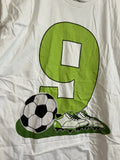 Soccer Number 9 Parent Fan Shirt White Green XL C28
