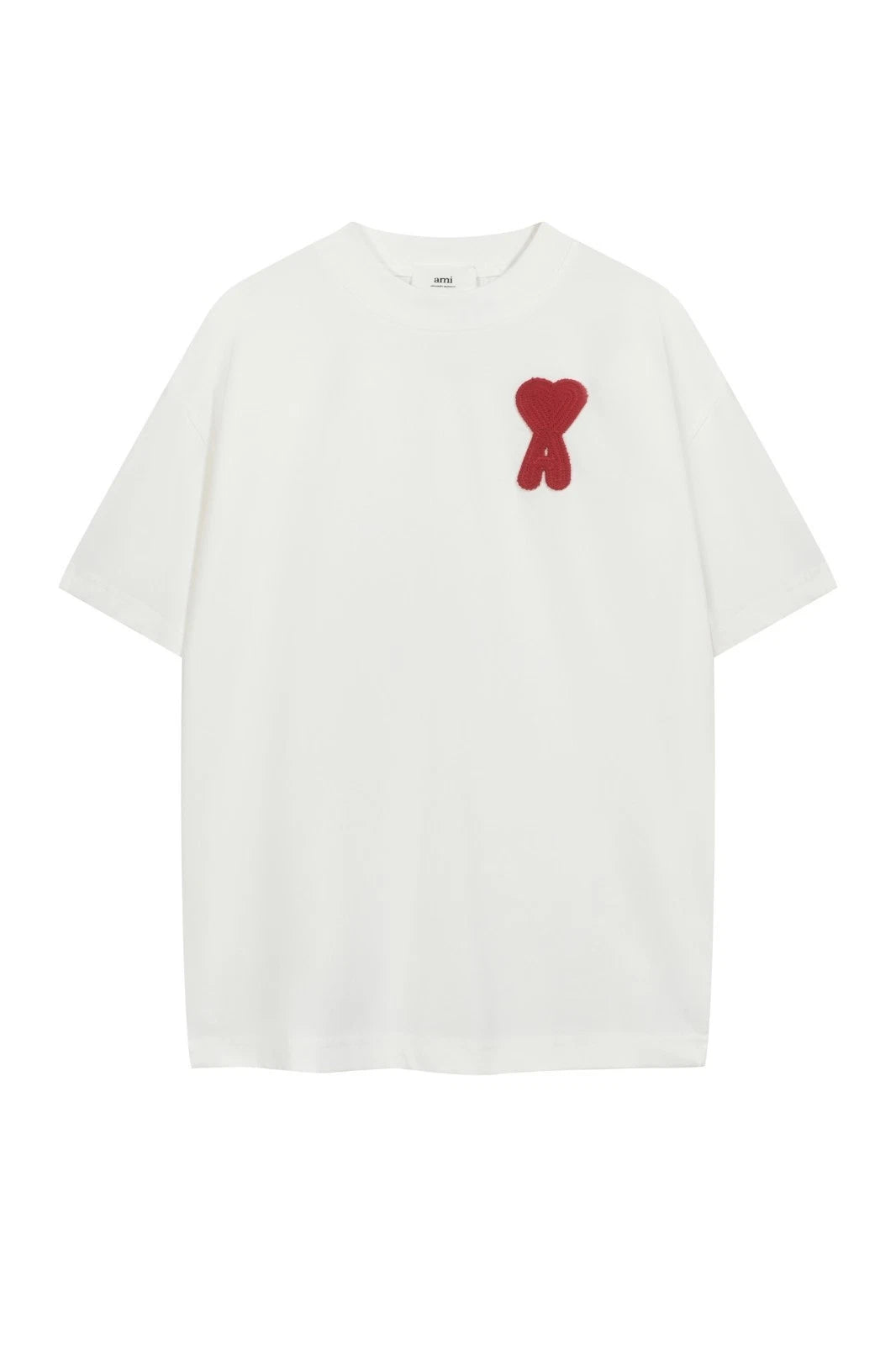 AMI Tee Unisex White & Navy blue & Beige Short Sleeved T-Shirt  S-M-L-XL