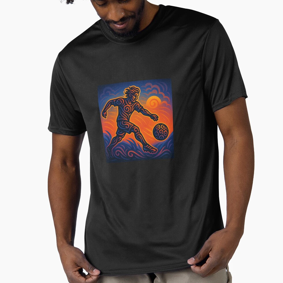 Tribal Soccer Spirit – Neon Sunset Kick by LeatherbeardArt