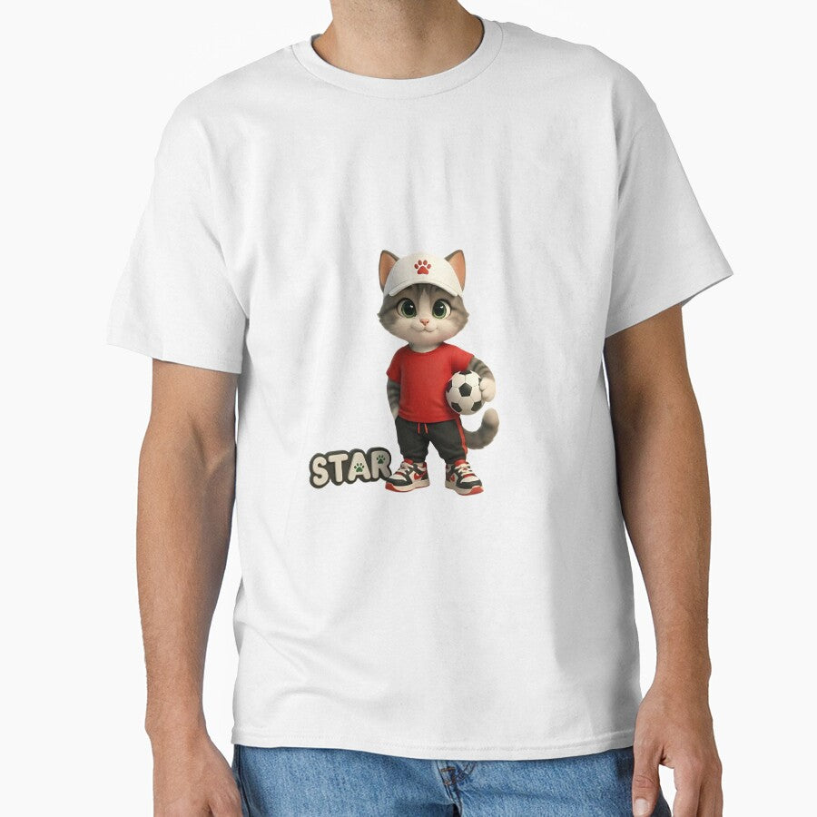 ​Cute Cartoon Soccer Cat Mascot with "STAR" Text by Rasha-flow