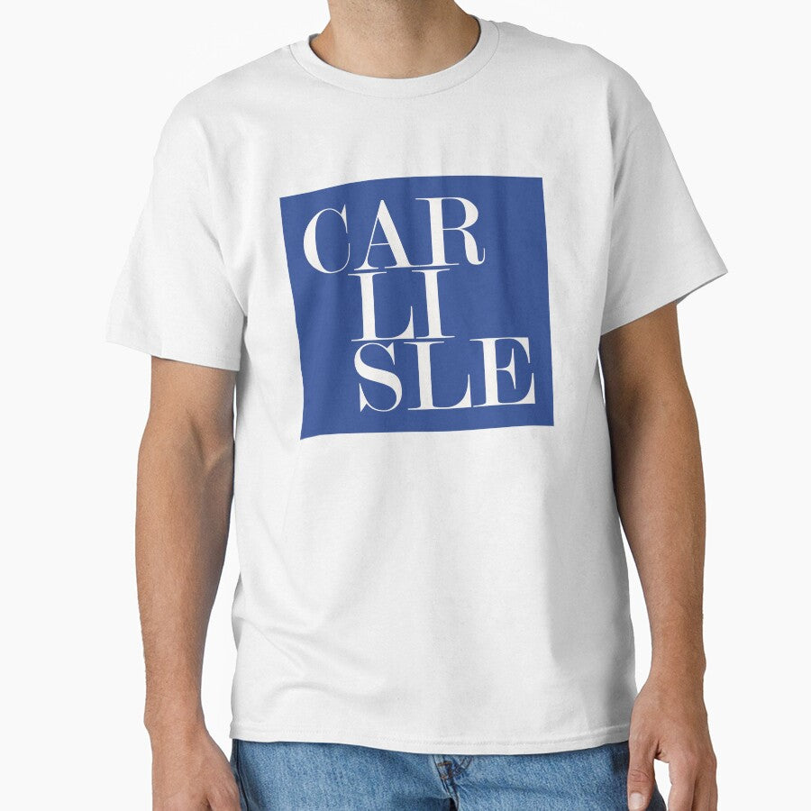 Carlisle UK (Blue) Typography Minimalist Patriotic Travel Souvenir by kakarikihill