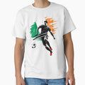 Football Soccer Ireland Irish Flag Player Grunge Silhouette by Infinitee8hirts
