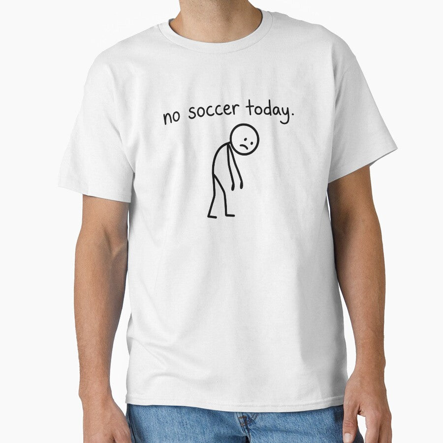 Funny No Soccer Today Minimalist Sad Stick Figure by EverkindInk