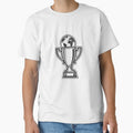 Minimalist Soccer Trophy and Earth Globe Art by M.Store