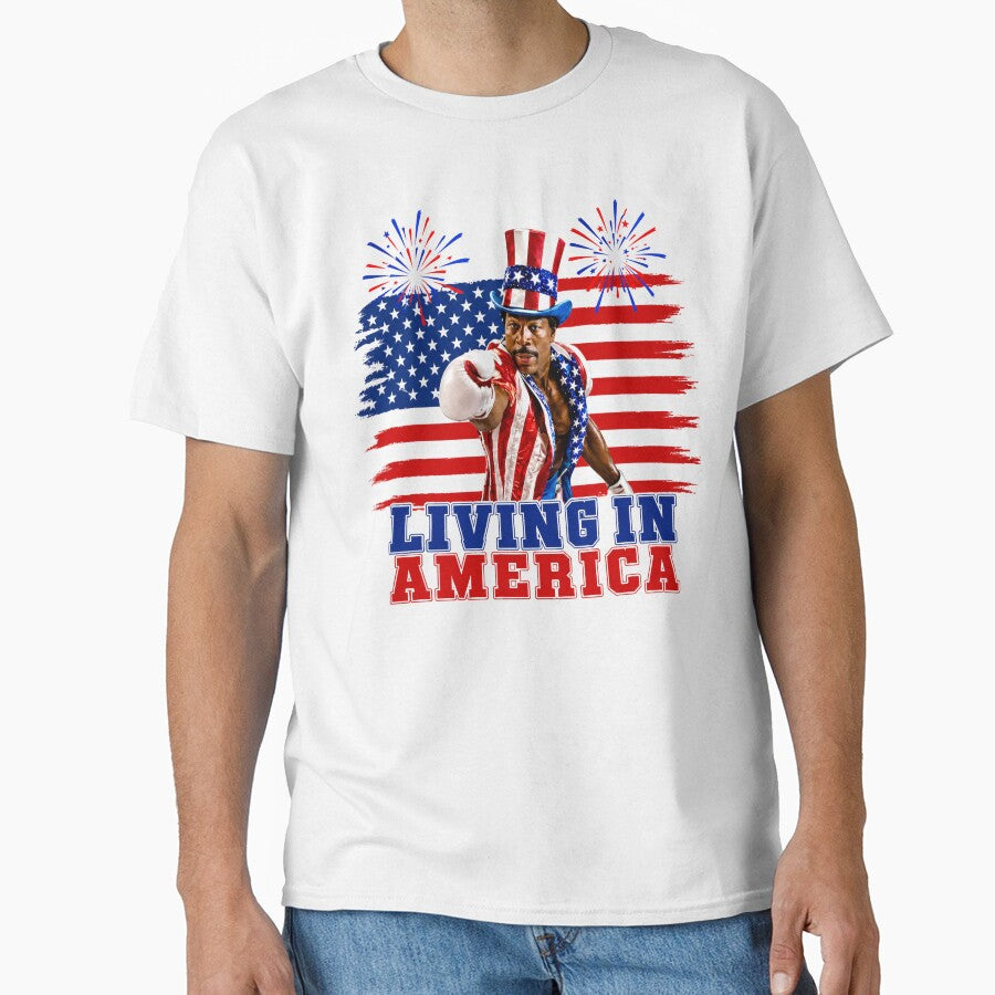 Apollo Creed Living In America - Patriotic Boxing Fourth Of July America, USA Fighter by kosterbleack