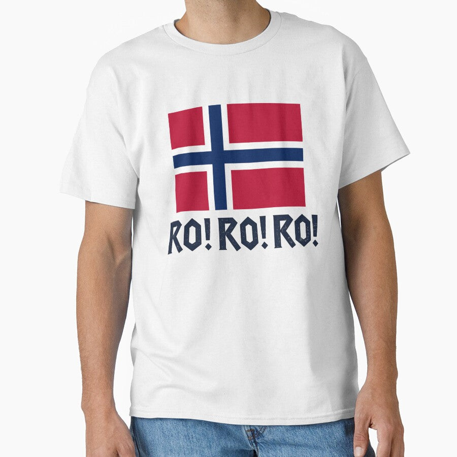 Ro Ro Norway Flag Soccer T-Shirt | Norwegian Football Supporter Graphic Tee, Norway Fan Gift by SpaceConcept