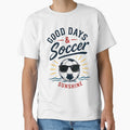 Good Days & Soccer Sunshine Retro Summer Football Lover T-Shirt by novaduman
