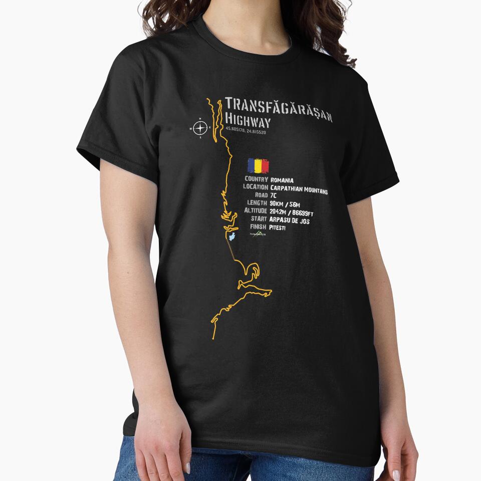 The Transfagarasan Highway Romania Upper Trail Sticker T-Shirt by OuterShellUK
