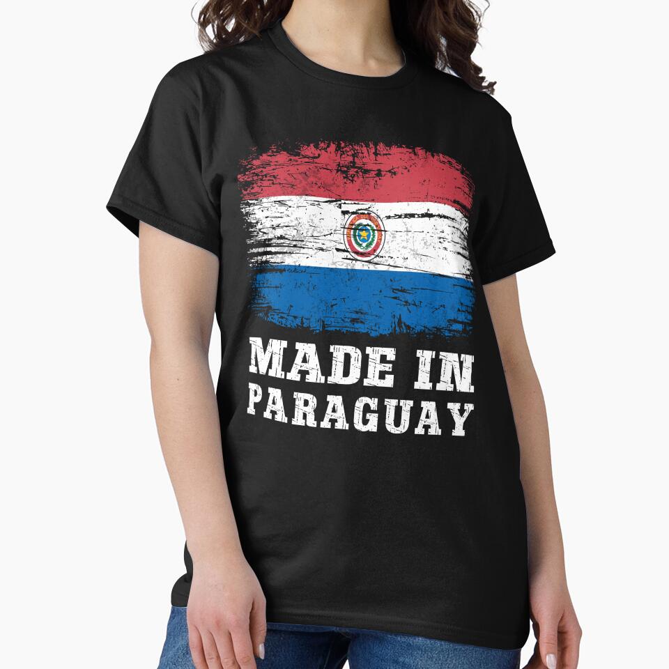 Made In Paraguay Vintage Distressed Rugged Flag by Dmetalx Art Apparel