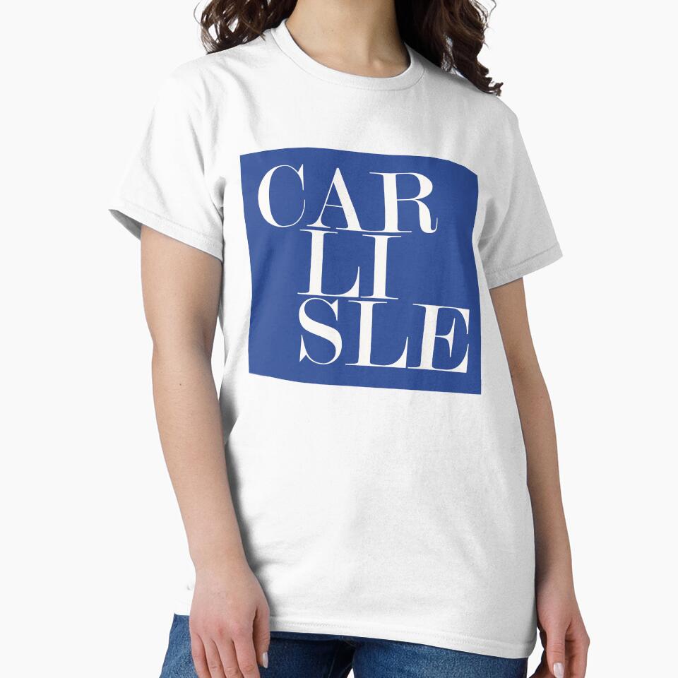 Carlisle UK (Blue) Typography Minimalist Patriotic Travel Souvenir by kakarikihill