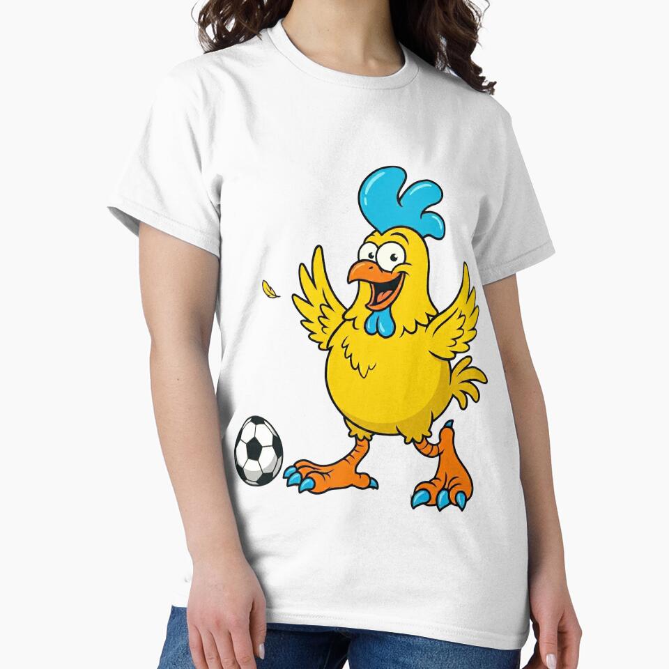 Crazy Funny Chicken Soccer Player Playing Football Cartoon by DH-ArtLab