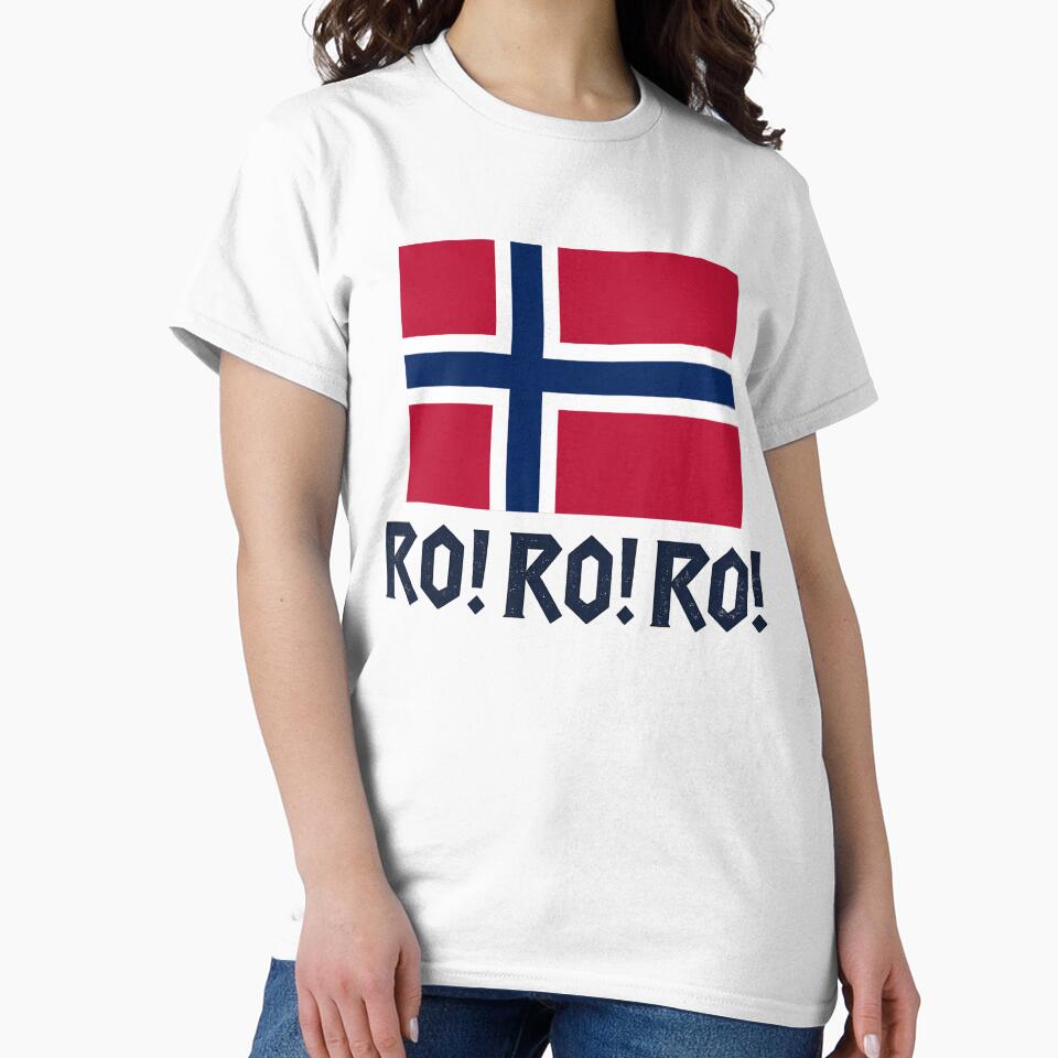 Ro Ro Norway Flag Soccer T-Shirt | Norwegian Football Supporter Graphic Tee, Norway Fan Gift by SpaceConcept