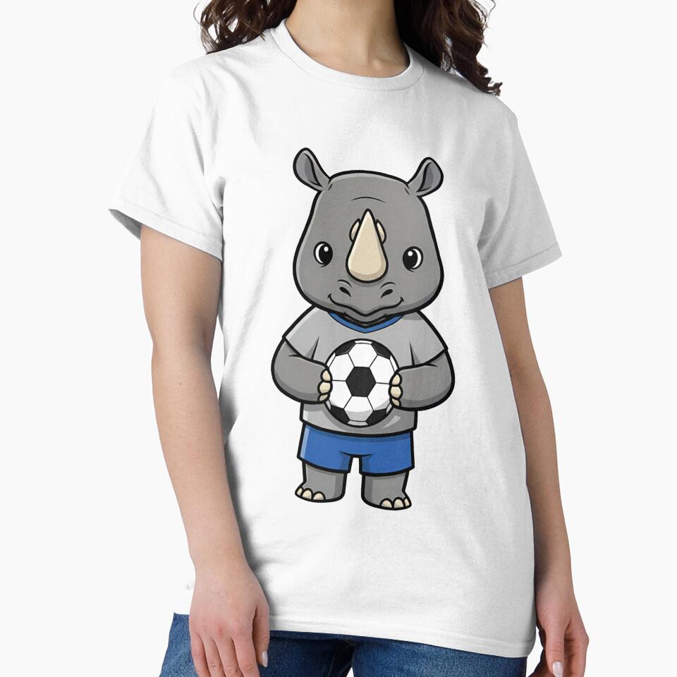 Rhino Soccer Player Mascot Cartoon by k3rstman1
