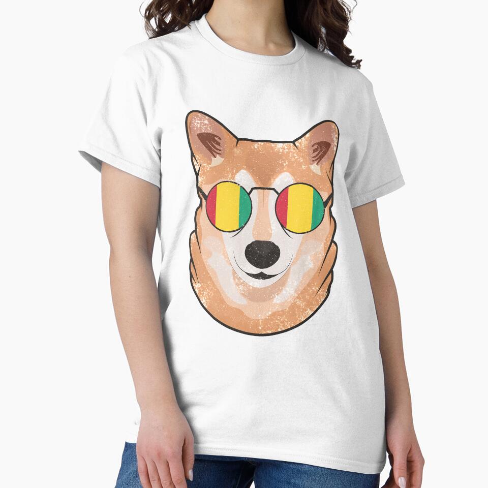 Vintage Patriotic Shiba Inu Guinean Flag by feether-store