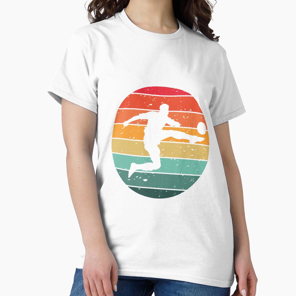 Retro Soccer Player Silhouette Vintage Football Design by HappyStencil
