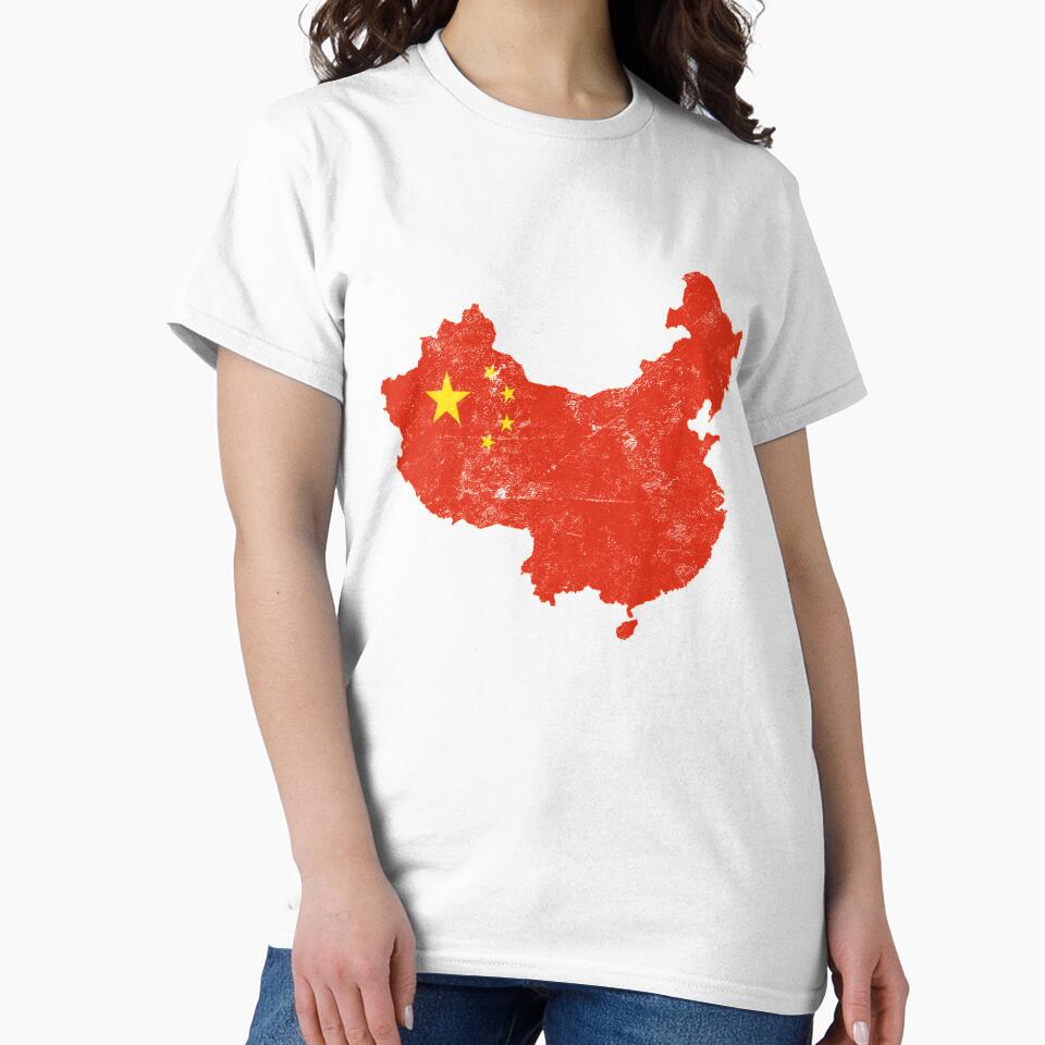 China Flag Map tshirt distressed vintage by farhanhafeez