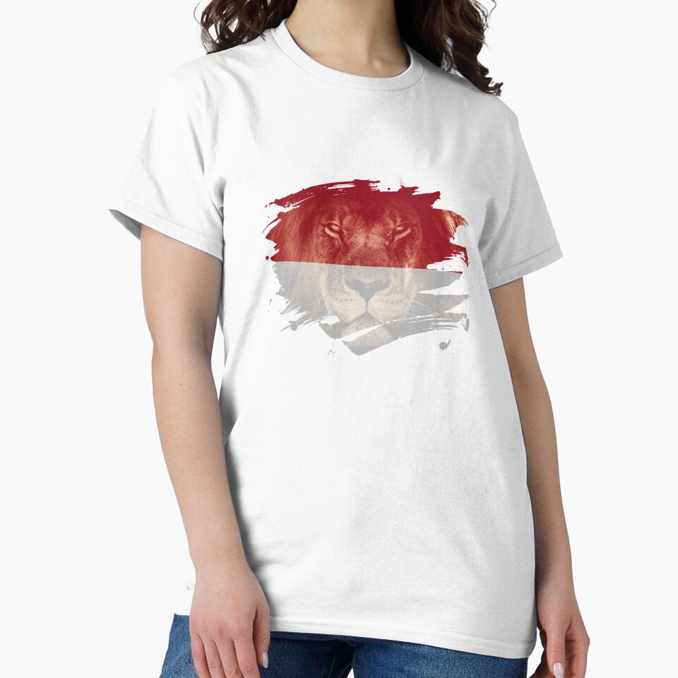 Indonesia Flag & African Lion Picture by ockshirts