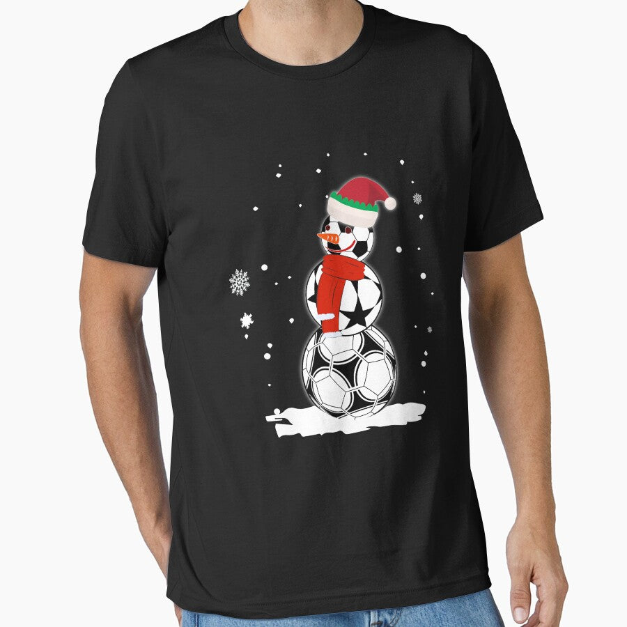 Funny Christmas Soccer Ball Snowman Santa Tshirt by thuthuatna