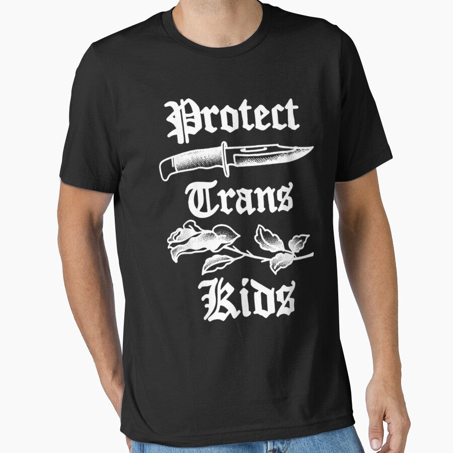 Protect Trans Kids Knife Lgbtq Rose Ally Trans Pride Flag by SlogariArt