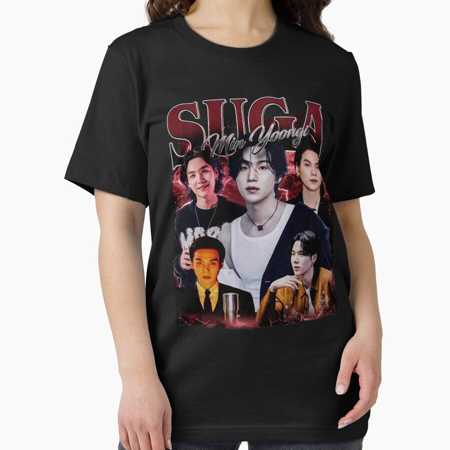 Suga BTS Min Yoongi Vintage Kpop Collage Art by jinajinawoodood