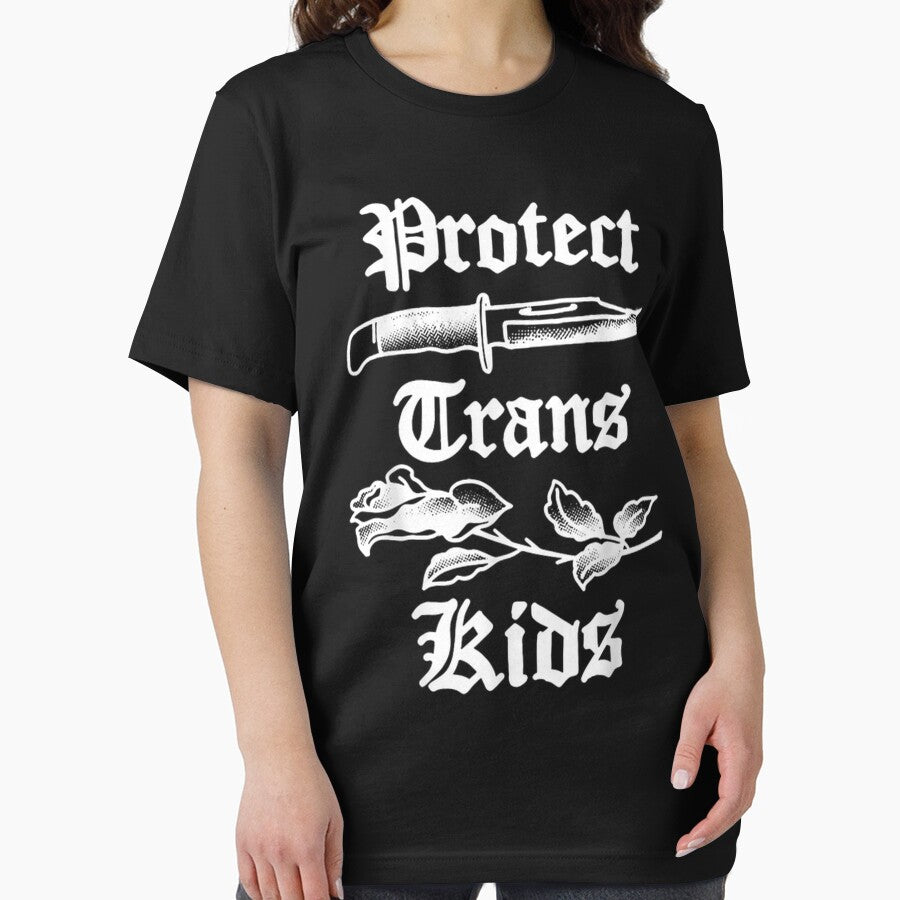 Protect Trans Kids Knife Lgbtq Rose Ally Trans Pride Flag by SlogariArt