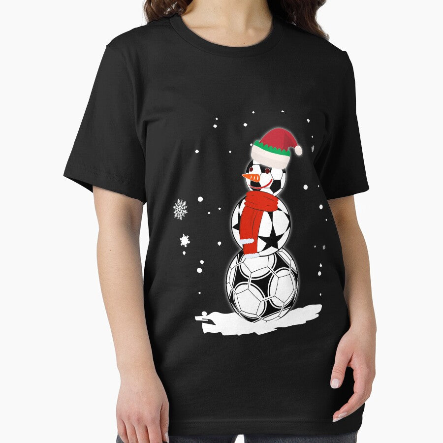 Funny Christmas Soccer Ball Snowman Santa Tshirt by thuthuatna