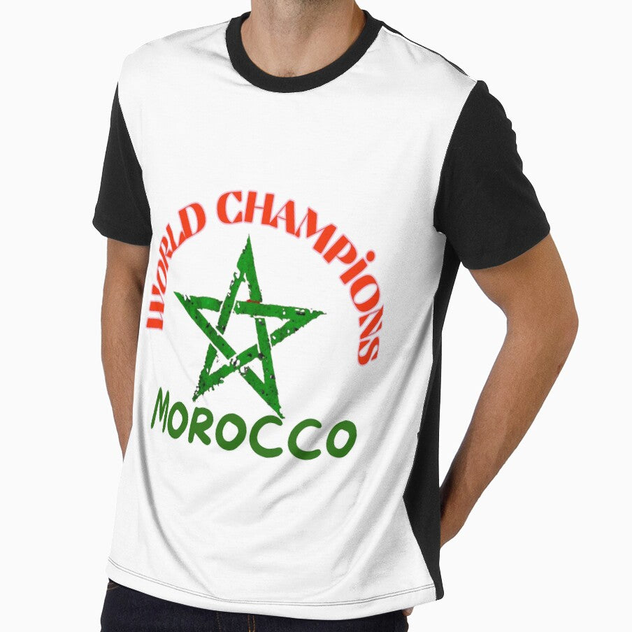 Vintage Grunge Morocco Flag T-Shirt | World Champions Moroccan Pride Tee by ouhashop