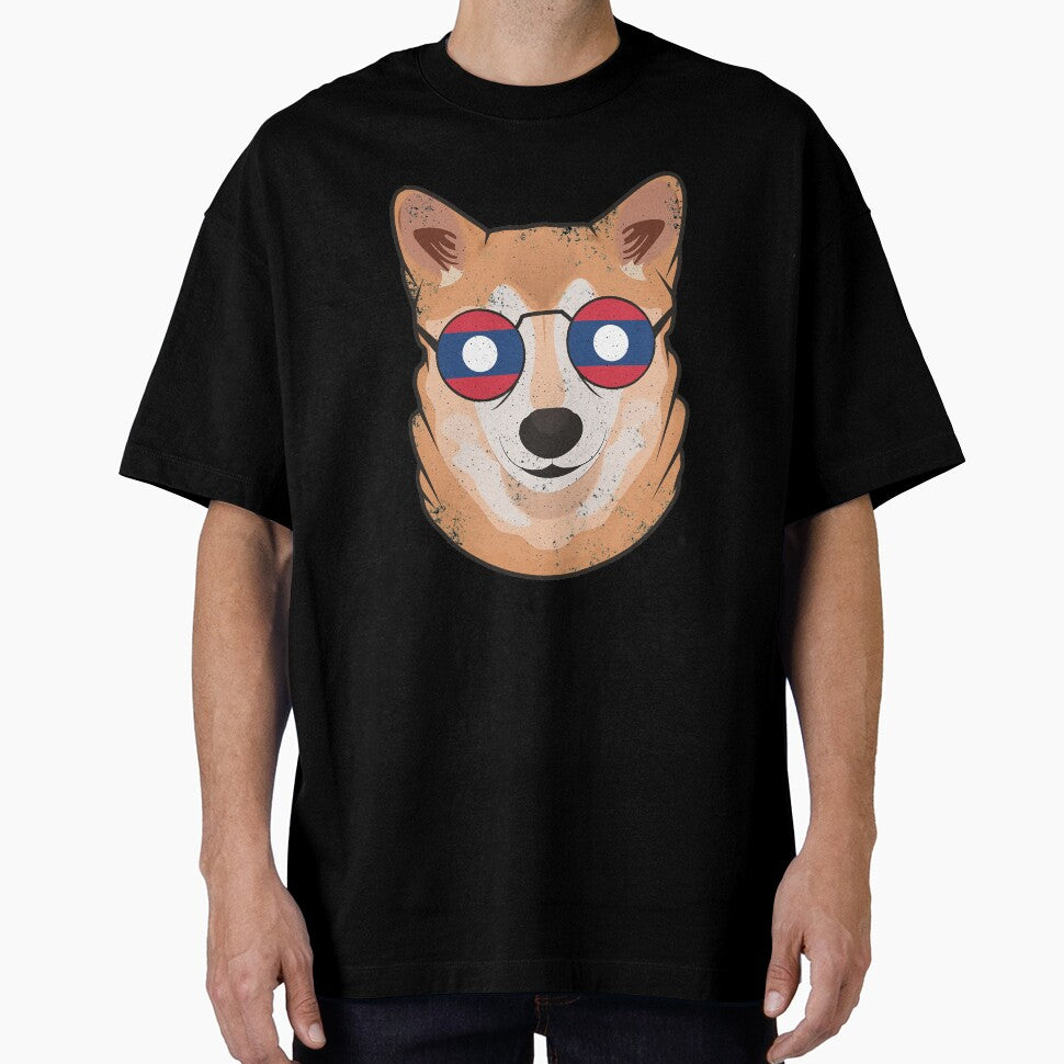 Vintage Patriotic Shiba Inu Lao Flag by feether-store