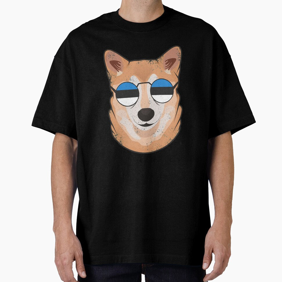 Vintage Patriotic Shiba Inu Estonian Flag by feether-store