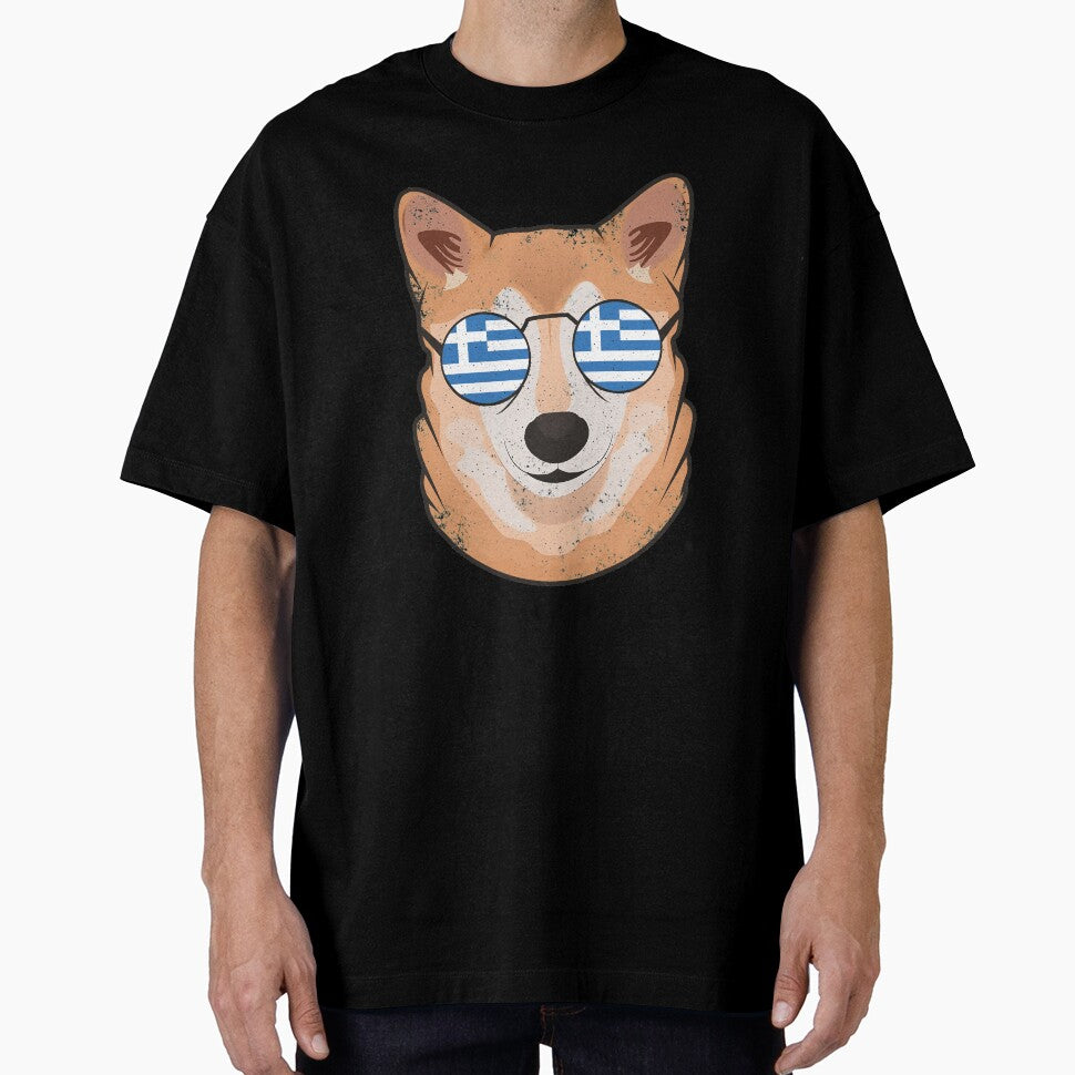 Vintage Patriotic Shiba Inu Greek Flag by feether-store