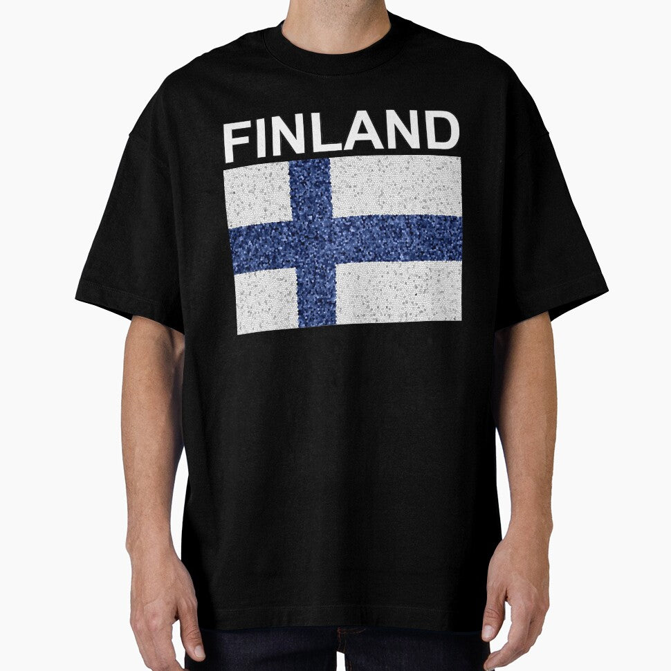 Finland Flag Deluxe Mosaic Style by merchhost