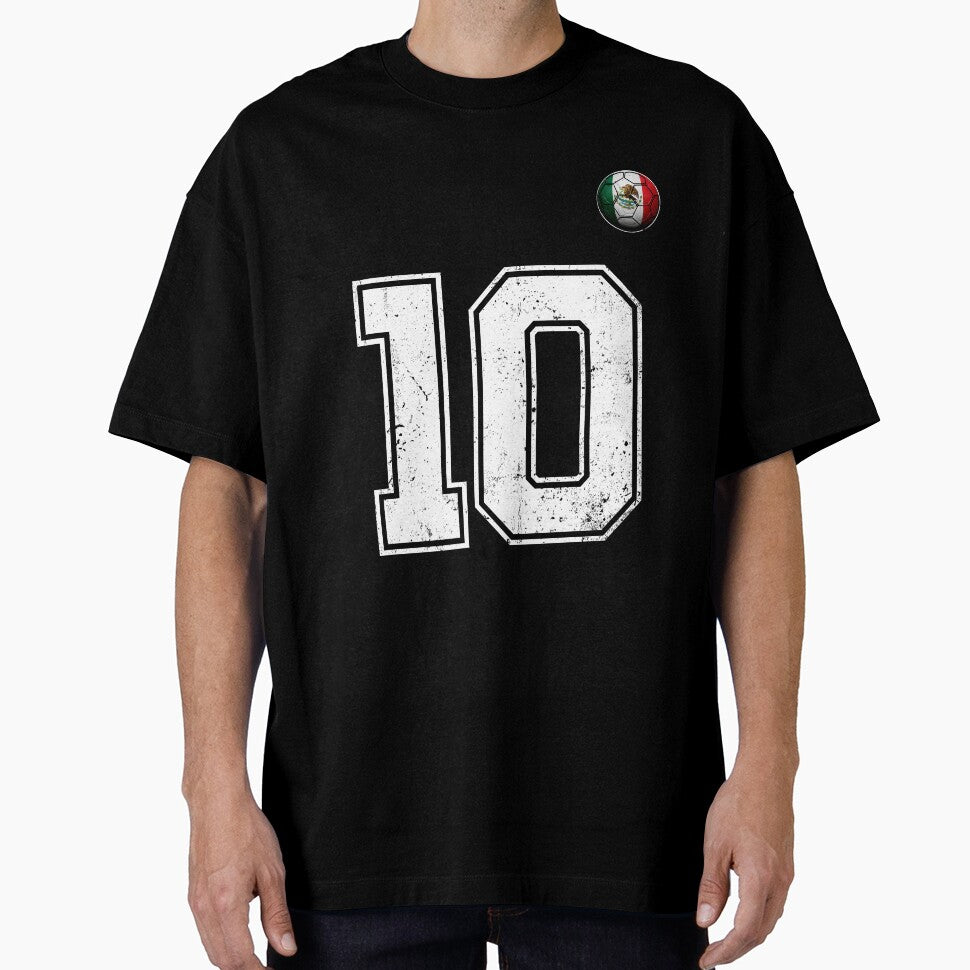 Number 10 Mexico Flag Football Fan by BernoNickel