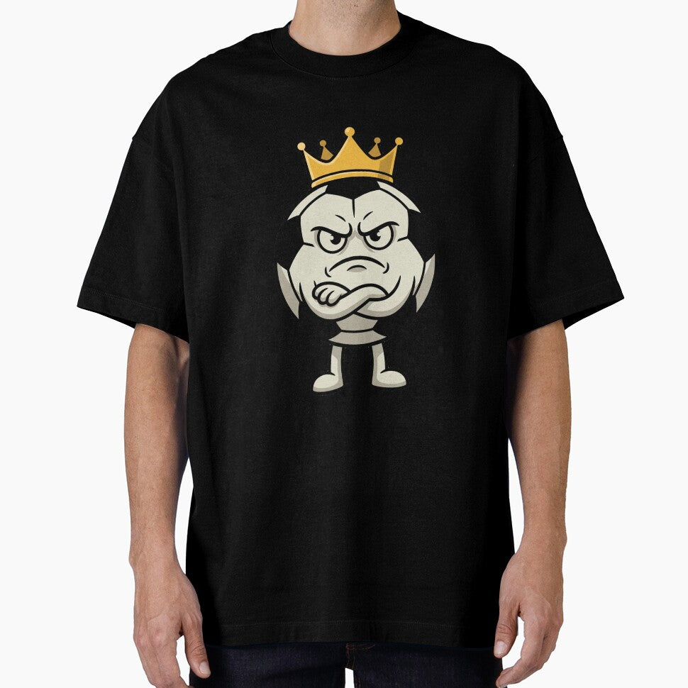 Grumpy King Soccer Ball Cartoon Character by BoyleDesignShop