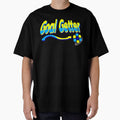 Goal Getter Blue-Yellow 3D Soccer Text with Football and Swoosh by MigWhimsy
