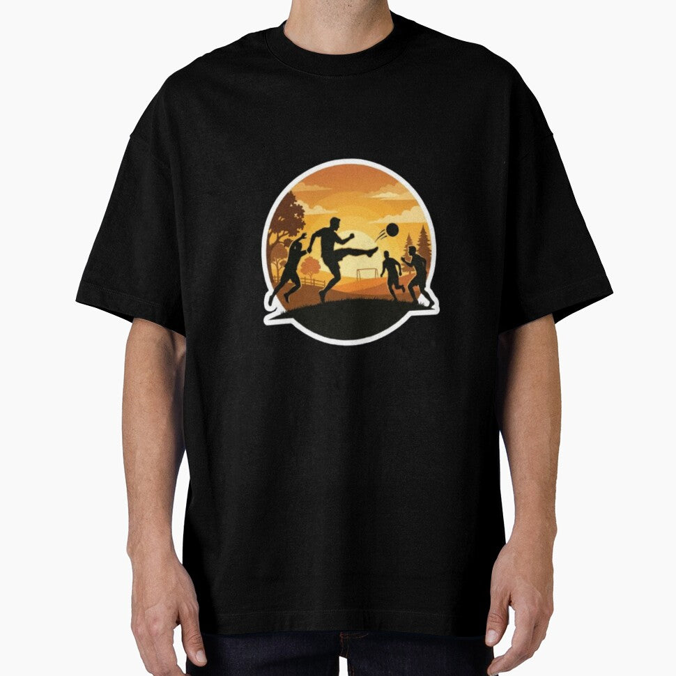 Vintage Sunset Soccer Silhouette by abdelski