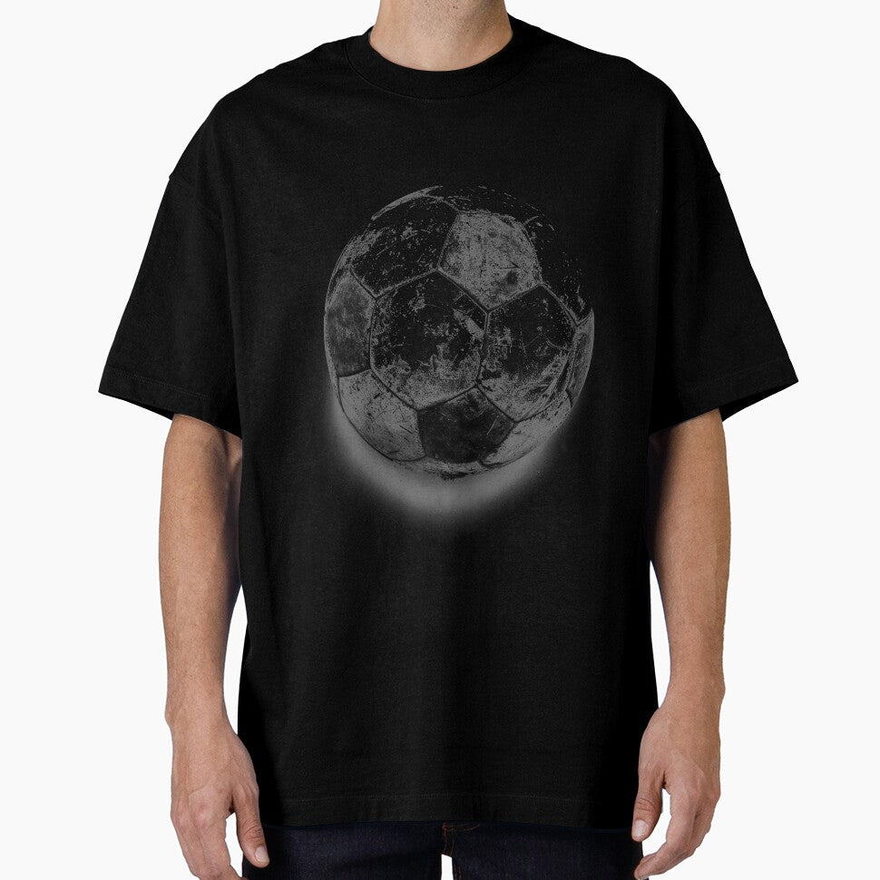 Vintage Soccer Ball Black and White Grunge Sports Illustration by inkoutninja