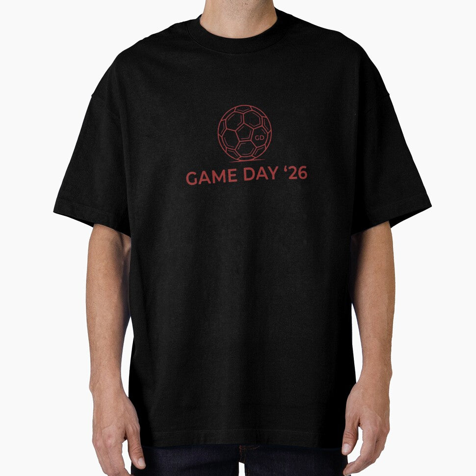 Minimalist Soccer Ball Line Art – Game Day Red & Black T-Shirt Design by mouad-ouzzine