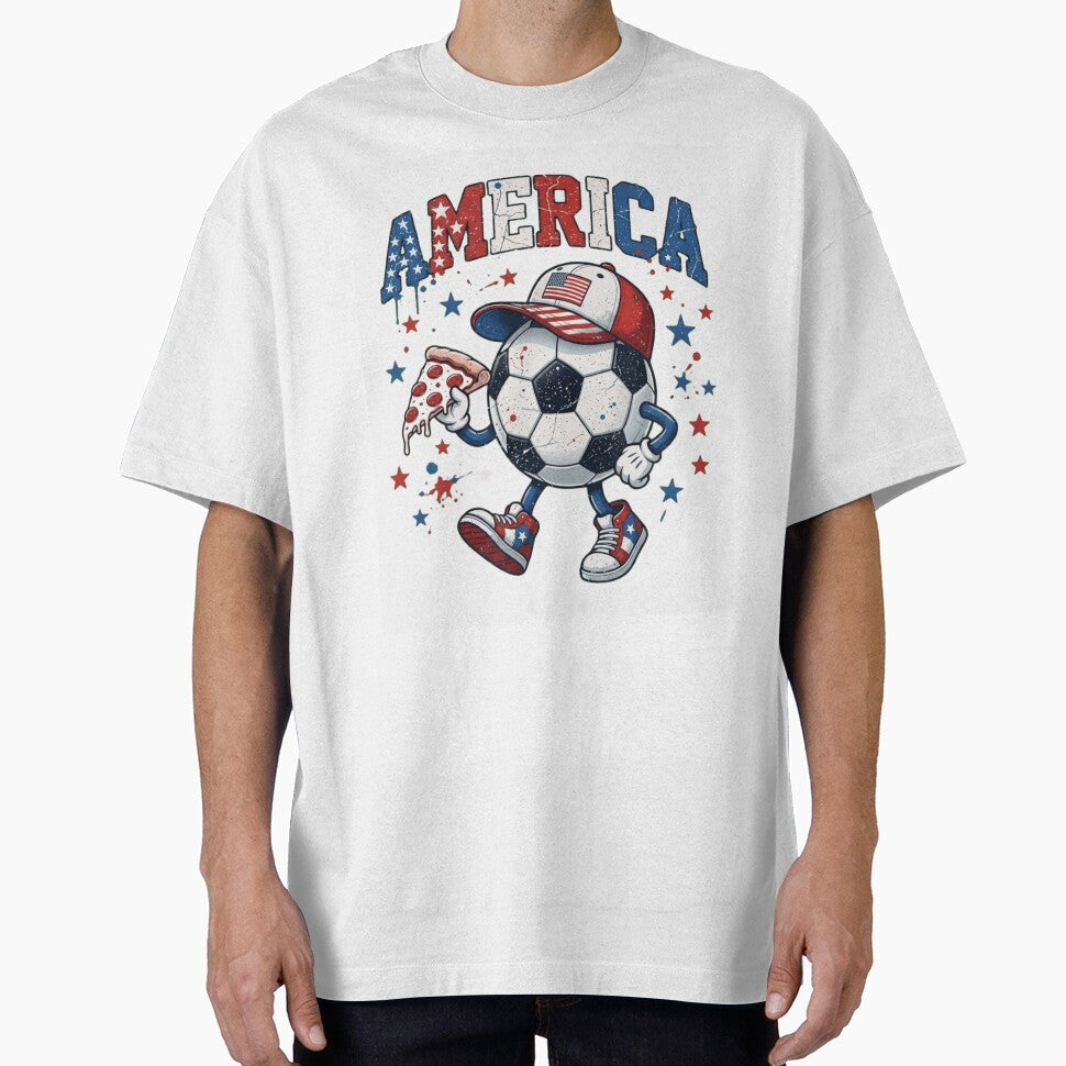 Funny Patriotic USA Soccer Ball Pizza Lover Vintage Distressed by haitrieuic96