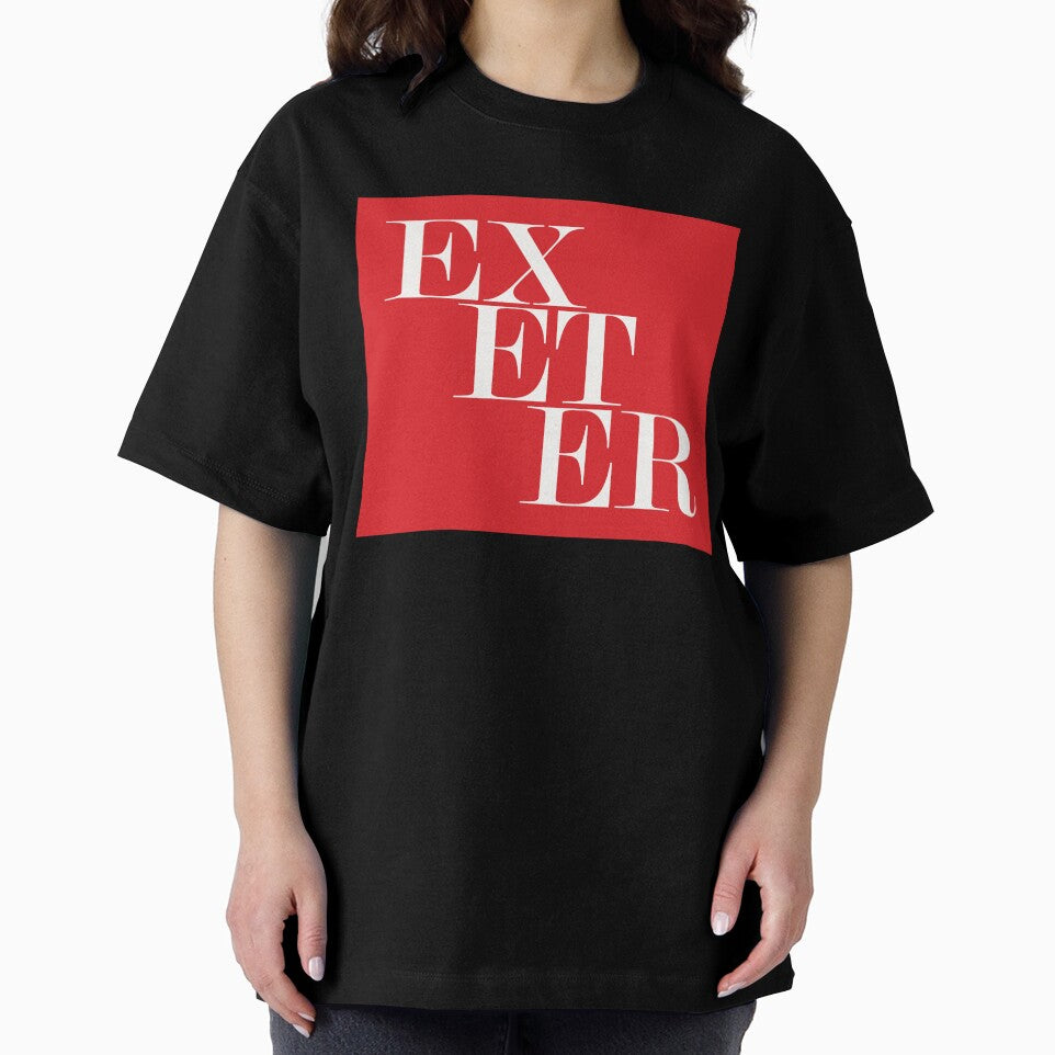Exeter UK City (Red) Typography Minimalist Patriotic Travel Souvenir by kakarikihill