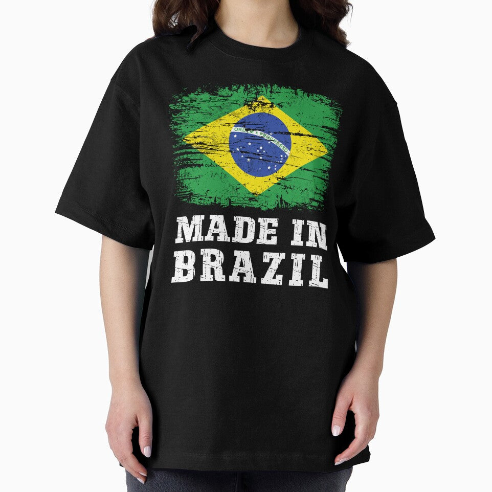 Vintage Made in Brazil Distressed Brazilian Flag by Dmetalx Art Apparel