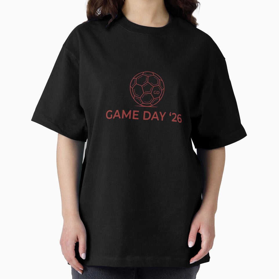 Minimalist Soccer Ball Line Art – Game Day Red & Black T-Shirt Design by mouad-ouzzine